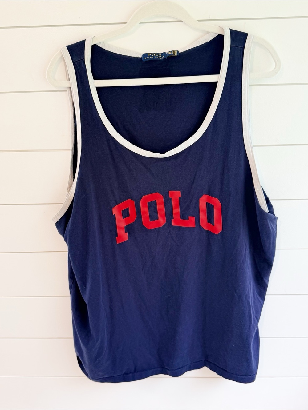 Polo by Ralph Lauren Navy Tank with Red POLO Lettering